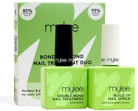 Mylee Bond & Beyond 2x13.5ml - Réparation de la kératine à 99% | Renforce et camoufle en un geste - Technologie KeraBuild avec biotine, AHA et PHA - Restaure et protège les ongles