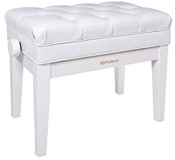 Roland RPB-500PW Klavierbank, weiß Hochglanz, Vinyl-Sitz, Aufbewahrungsfach