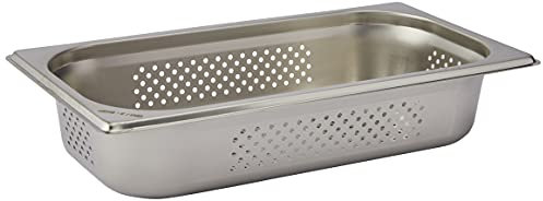 SARO BUDGET LINE Recipiente GN 1/3 perforado, acero inoxidable, 65 mm de profundidad, 2,5 l de capacidad, para ollas a vapor y baño maría