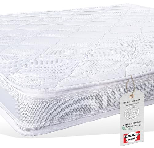 Matratzen Perfekt Kaltschaum Topper 160x200 cm – Orthopädische mit Härtegrad H5 extra hohe Punktelastizität & Klimaband Höhe 12 cm ideal für Federkernmatratzen Boxspringbetten Allergiker geeignet