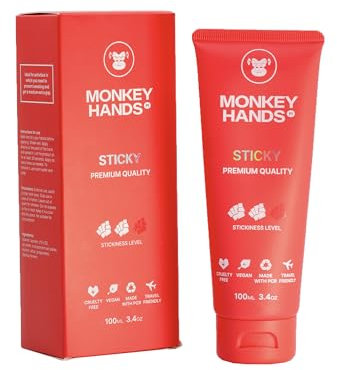 Monkey Hands Sticky Grip | Revolutionäres Gel für starken Halt bei Pole Dance | Trockene Hände Pole Grip | Veganes, innovatives flüssiges Magnesium | Keine Parabene/Resin | Rot, 100ml