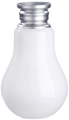 Casablanca Blumenvase Deko Vase aus Glas - Deko Wohnzimmer Geschenk für Frauen Geburtstag Muttertag - Farbe: weiß Silber Höhe 36 cm