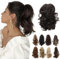 TESS Coleta Postiza Pelo, 30 cm Ondulado Postizos de Pelo Sintetico #4A Dunkelbraun Coleta Extensiones con Pinza para Mujeres
