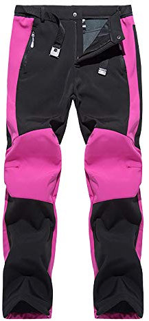 Generisch Skihose Damen Schwarz, Große Größen Atmungsaktiv Winterhose Gefüttert Winter Wasserdicht Wanderhose Softshellhose Lang Warm Trekkinghose Thermo Outdoor Jagdhose Outdoor Hose Schwarz Beige