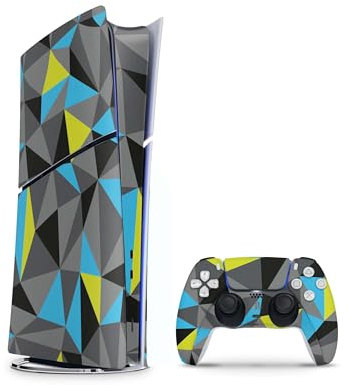 Skins4u Slim PS5 Skins Aufkleber für Playstation 5 Konsole und Controller Skin Vinyl Skin Sticker PS5 Slim Digital Design Schutz Folie Polycolor