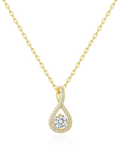 Philip Jones 18k Gold Plated Solitaire Twist Necklace Created with Zircondia® Crystals