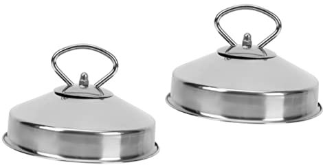 PHENOFICE 2pcs Professional Steamer Lid Steaming Protective Cover Metal Dome Stainless Steel Basting Cover