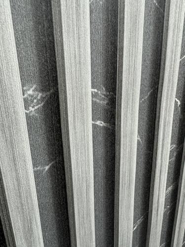 WALLPAPER EMPIRE Wood Slats Panel - Marble Venetian - Heavyweight 3D Vinyl Living Room & Bedroom Luxury Wallpaper (Grey White Marble)