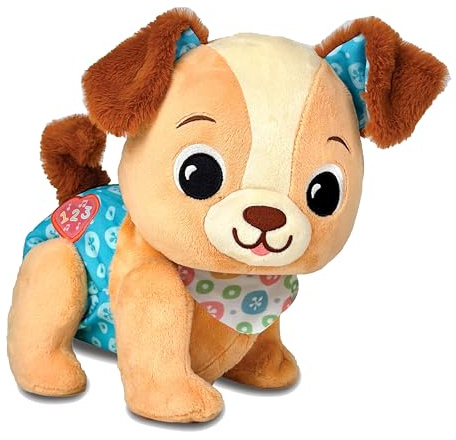 VTech-Baby Mascota de Peluche Cachorrito Pasitos, Juguete Educativo Bebés +9 Meses, Peluche Interactivo Que Anima a Gatear, Luces, Canciones, Sonidos y Texturas, Versión ESP
