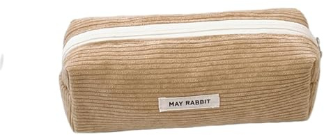 Générique Trousse à Crayons en Velours côtelé de Couleur Unie May Rabbit pour étudiants du secondaire et de la littérature, Grande capacité (E, 19X7CM)