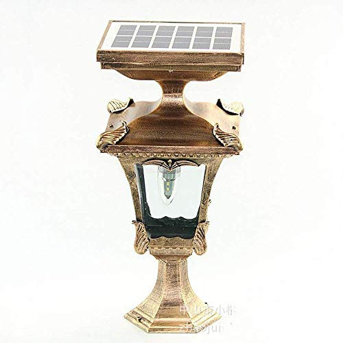 Lanterne solaire carrée d'extérieur pour jardin, colonne lumineuse LED traditionnelle pour terrasse et décoration de porte, lampe pilier rétro européenne étanche pour clôture et paysage