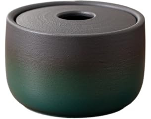 cendrier sur pied Petit cendrier domestique avec couvercle, coupe-vent, style chinois, en forme d'entonnoir, vert foncé