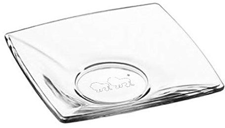 Topkapi TK-800 Kare - Juego de 6 posavasos cuadrados de cristal para vasos de té turco