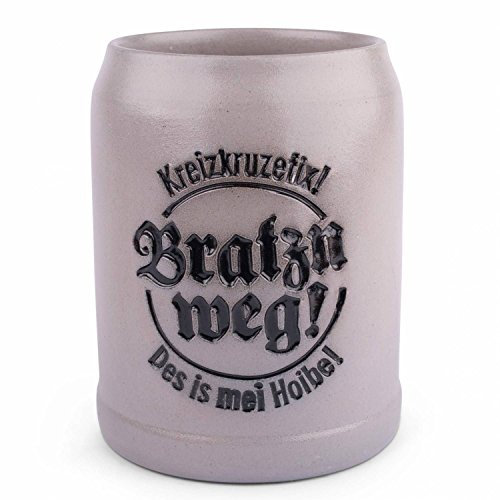 Bayerischer Stein-Bierkrug Bratzn weg
