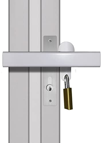 Tough & Easy Patio French Door Lock Single Handle 'Box Section' High Security Deadlock Sliding Fix Bar New 'STRONGUARD Model', White (STSing1)