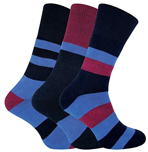 PENINSULA - 3 Pack Mens Cushioned Liner Double Layer Anti Blister Hiking Walking Socks (6-11 UK, Black/Blue Assorted)