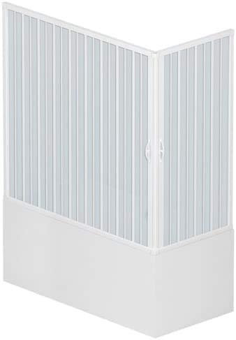 ROLLPLAST PINTO Box Vasca a Soffietto Modello Liberté, Due Lati con Due Ante ad Apertura Angolare, Cabina Doccia Salvaspazio in PVC Colore Bianco Made in Italy, arredo bagno, 70x170 cm