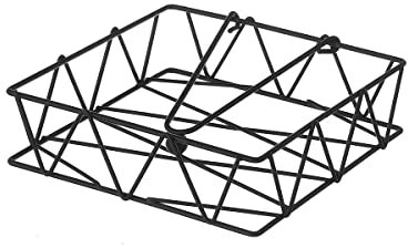 D,casa - Serviettenhalter, geometrisch, Schwarz, Metall, 18 x 18 x 5 cm