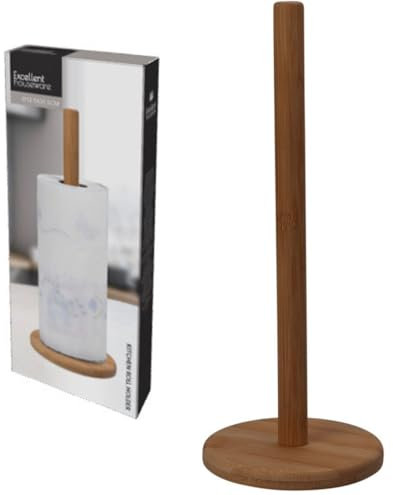 ABRUS Bamboo Kitchen Roll Holder – Kitchen Gadget For Home – Lightweight And Scratch-Resistant.