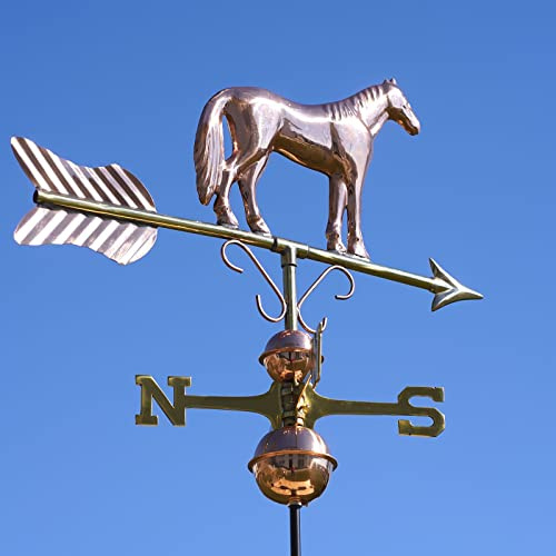 Mittelgroße Wetterfahne 416 – Tiermotiv – Pferd aus Kupfer