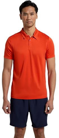 Mountain Warehouse Endurance IsoCool Mens Polo - UV Protection Top, Sweat Wicking T-Shirt, Breathable Tee Shirt - for Running, Hiking & Outdoors Bright Orange 3XL