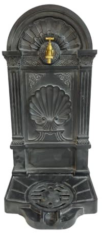 Fontaine de Jardin extérieur en Fonte Aluminium Noire 42 x 32 x 84 cm