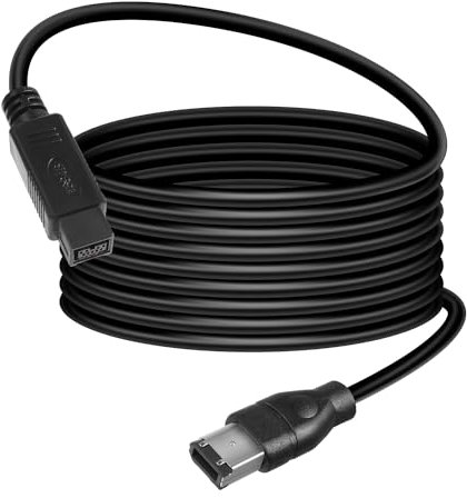 HATMINI 6FT Cavo Firewire 400, cavo adattatore IEEE 1394 Firewire da 9 pin maschio a 6 pin maschio Cavo Firewire DV per stampante, PC, scanner, videocamera (9PIN a 6PIN)