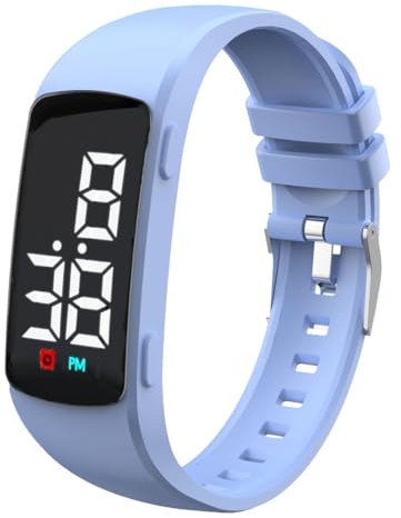 8 Wecker Stille Vibration Wecker Uhr wasserdichte medizinische Warnung Uhr - mit Timer und 8 täglichen Wecker (Hellblau)