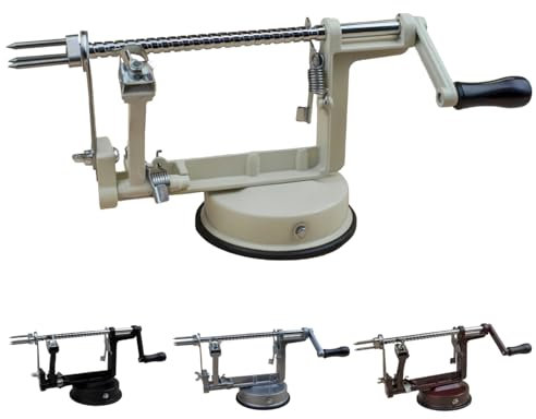 Linxor - Épluche pomme, poire, 3 en 1, pèle, tranche, évide, avec ventouse - Plusieurs coloris