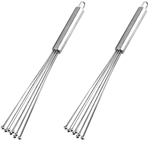 JJZGPP 2 Pièces Fouet Cuisine Inox Professionnel,Mini Fouet Cuisine,pour œufs, Sauces, Mini Fouets Argentés ﻿