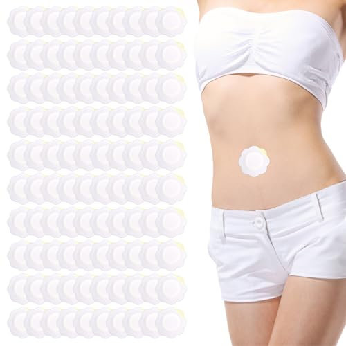 100 Castor Oil Wrap Castor Oil Patches Selbstklebend Rizinusöl Pads (Ohne Öl),Atmungsaktiv und Komfortabel Auslaufsicheres Design Leicht zu Verwenden und Hilft Einfach Beim Einschlafen(7 X 7 Cm).