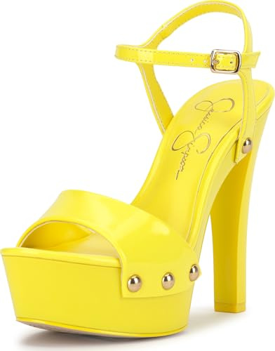 Jessica Simpson Calenta Studded Platform Sandal, Bright Yellow, 8