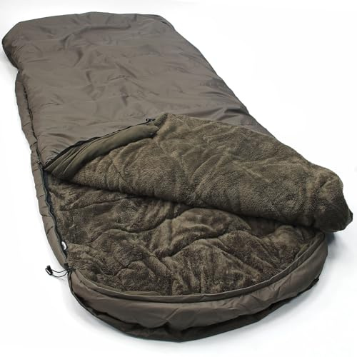 NGT Profiler Deluxe 5 Season Sleeping Bag with Ultra Soft Thermal Fleece Lining, Warm, Durable & Comfortable for Carp Fishing, Camping & Outdoor Use