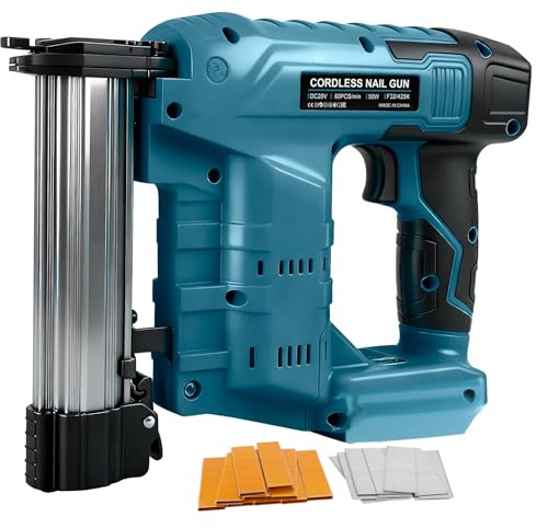 Akku Brad Nagler Kompatibel mit Makita 18V Batterie, Upgrade 18GA 2-in-1 Akku Tacker Nagelpistole, Bürstenlos Elektrotacker mit 1000 Nägeln und 1000 Klammern für Heimwerker & Holzbearbeitung