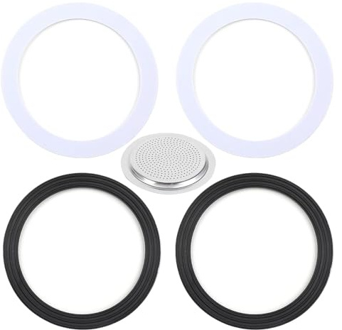 4 Pcs Sink Plug Rubber Seal, 110mm Rubber Washers, O Bath Plug Seal, Tap Washers,For Toilet Drain Kitchen Sink Basket Strainer Waste Bathroom (Black & White)
