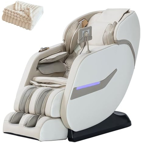 Fauteuil De Massage 4D, Massage Complet Du Corps, Système SL-track, Design Capsule, Adapté Aux Salons Et Aux Bureaux(Bianco)