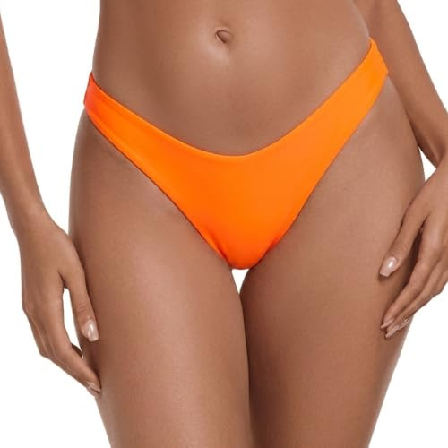RELLECIGA Femme Bas de Maillot de Bain Brésilien Bikini Bottom avec Pli