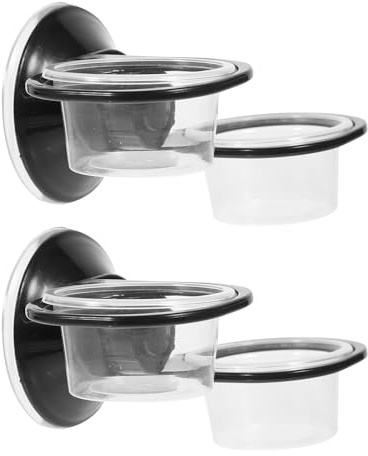 TOYANDONA Bol à Ventouses en Plastique Noir 2 Pièces Multi-Fonction Interface Lisse pour Reptiles pour Terrariums et Alimentation de Lézards