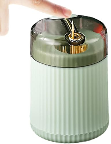 Dispenser automatico di stuzzicadenti - PC da 100 capacità, meccanismo di | pressatura pop-up, copertura antipolvere trasparente, base robusta e ponderata | Porta plettri autoespulsione per uso