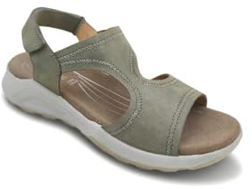 Fly Dinamic Meravigliosi Sandali Donna Comodi in Pelle, Scarpe Estive Aperte per Camminare, Sandalo Estate Ortopedico (Salvia, Sistema Taglie Calzature EU, Adulto, Donna, Numero, Media, 39)
