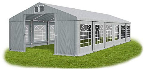 Partyzelt 6x12m wasserdicht grau Zelt 560g/m² PVC Plane Hochwertigeszelt Gartenzelt Summer SD - Faltpavillon, Gartenpavillon, Pavillon, Lagerzelt, Gartenhaus, Zeltgarage, Garagenzelt - Partyzelt