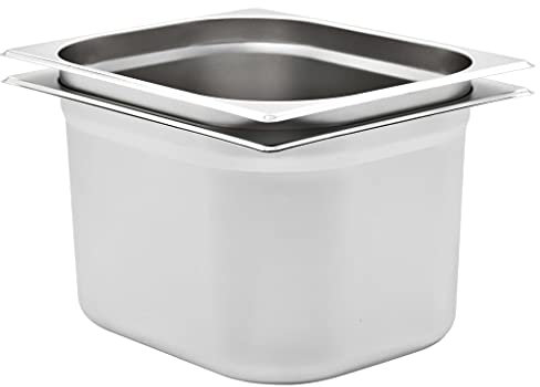 vidaXL 2x Gastronormbehälter GN-Behälter Gastronorm Edelstahl GN 1/2 200 mm