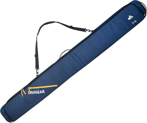 Unigear Ski Bag for Air Travel, 360° Fully Padded Protection, Water-Resistant and Durable up to 192cm for Snow Air Travel Transport (Blue)