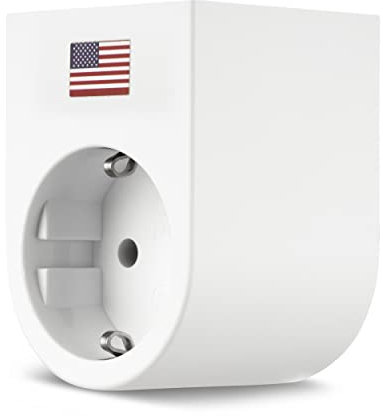 REV Reiseadapter Traveler - Reisestecker Steckdose für die Verwendung von Deutschen Steckern in den USA, weiß