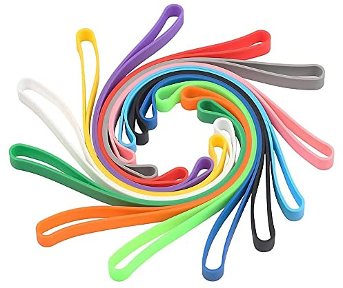 Bandas de Goma Silicona,12 pcs Gomas Elasticas Colores Bandas De Goma De Tracción Fuerte Elasticos Cinta de Embalaje,para Libros, Artísticos,Cocinar,Enrollar,Bolsas de Deporte,Oficina,Casa(12colores)
