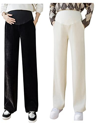 SGSD Medias de maternidad térmicas: leggings de invierno con forro polar para maternidad, leggings de invierno, largos, pierna ancha, pantalones de yoga para maternidad, medias de embarazo, leggings