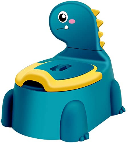 Potty Toilet Potties Training Chair Baby Kids Boys Girls Toddler Dinosaur Urinal Pot Comfortable Children 1-6 Year Old Childrens Infant Toilets Toddlers Animal Pottie with Lid Back Pottys Trainer Blue