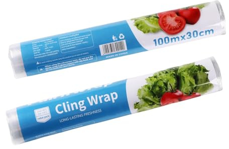 2 Rotoli di Pellicola per Alimenti, 30cm x 100m - Compatibili con Dispenser Quasziwa, Ideali per Sigillare e Conservare il Cibo. (Pacco da 2)