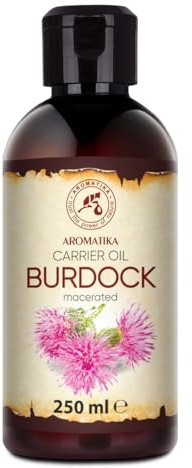 Olio di Bardana 250ml - Arctium Lappa - Olio Vegetale - Puro e Naturale - Pressato a Freddo - Olio Vettore - Cura del Viso - Olio per Capelli - Olio per Corpo - Olio da Bagno