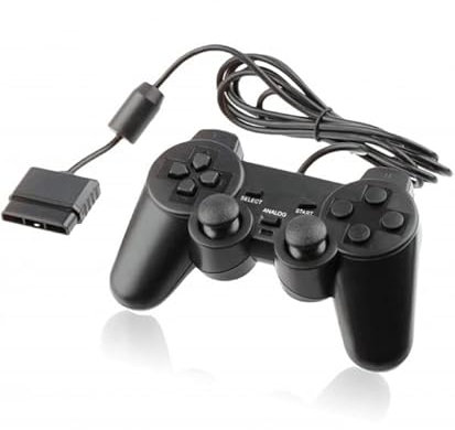 Mando con cable compatible para Sony Play Station 2 Dualshock PS2 negro joystick